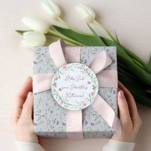 Blumen und Blüten, Aquarell, Geburturtstag  Classic Round Sticker