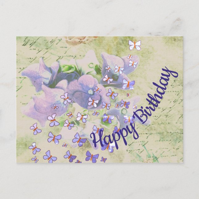 Blumen und Schmetterlinge Postcard (Front)