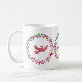 Blumenkranz mit Vogel Coffee Mug