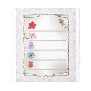 Blumenmerkblatt Memoboard Notepad