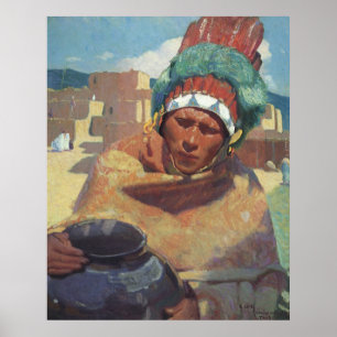 Blumenschein, Taos Native American Indian Portrait Poster