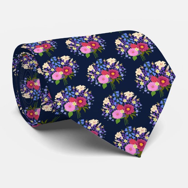 Blumenstrauss Dark Blue Tie (Rolled)