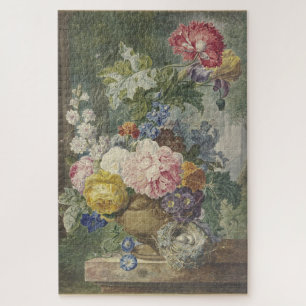 Blumenstrauß in einer Vase mit Vogelnest Jigsaw Puzzle