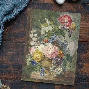 Blumenstrauß in einer Vase mit Vogelnest Postcard