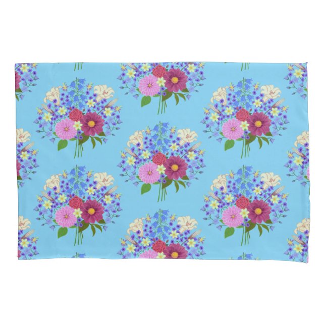 Blumenstrauss Light Blue Pillowcase (Front)