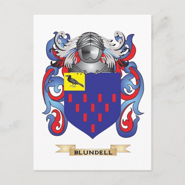 Blundell Coat of Arms (Family Crest) Postcard (Front)