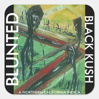 BLUNTED BLACK KUSH SQUARE STICKER