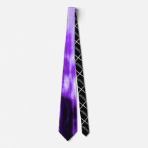 "Blur" - Purple and White Abstract NeckTie