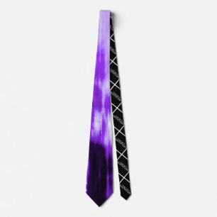 "Blur" - Purple and White Abstract NeckTie