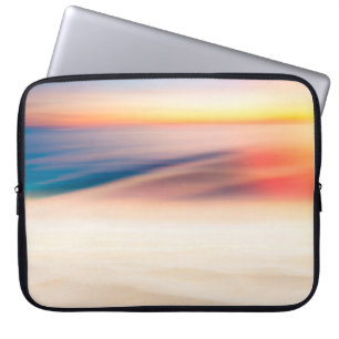 Blur tropical sunset beach with bokeh sun light wa laptop sleeve