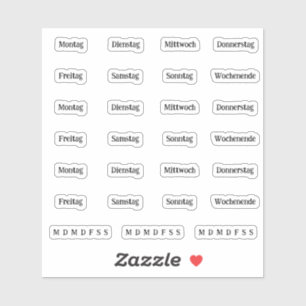 Blurbs. Days Of The Week - Transparent (DEUTSCH)