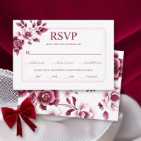 Blurgundy floral arrangement triple border wedding