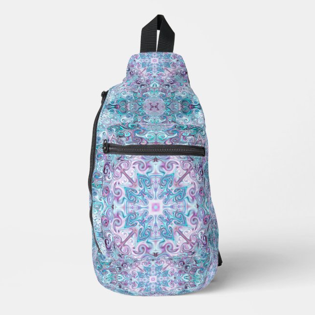 Blurple Swirls Sling Bag (Front)