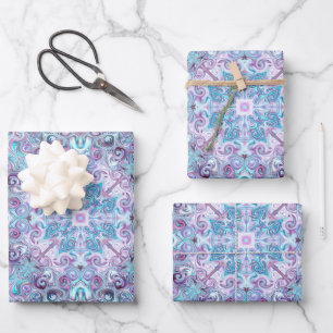 Blurple Swirls  Wrapping Paper Sheet