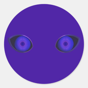 Blurple Very Evil Eyes Classic Round Sticker