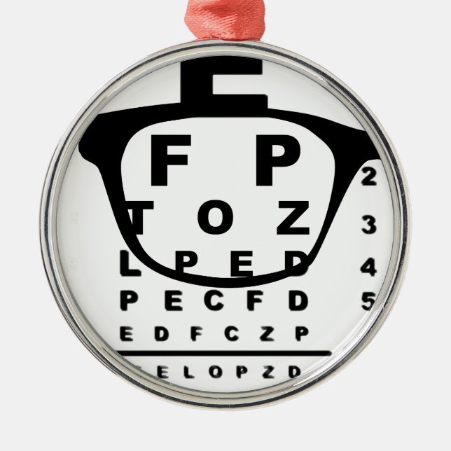 Blurr Eye Test Chart Metal Tree Decoration (Front)