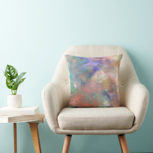 Blurred Abstract Paint Pattern Cushion