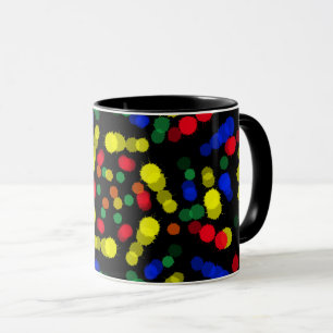 Blurred and dotted rainbow colors flower mug