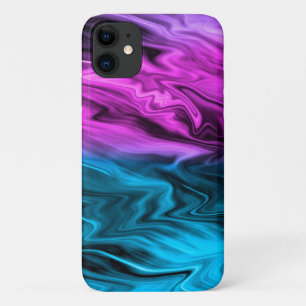 Blurred background fashionable crimson and blue iPhone 11 case