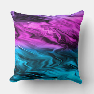Blurred background fashionable crimson and blue cushion