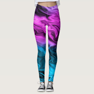 Blurred background fashionable crimson and blue leggings