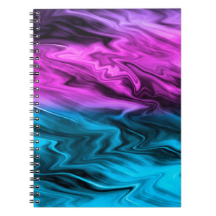 Blurred background fashionable crimson and blue  notebook