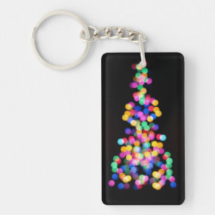 Blurred Christmas Lights Key Ring