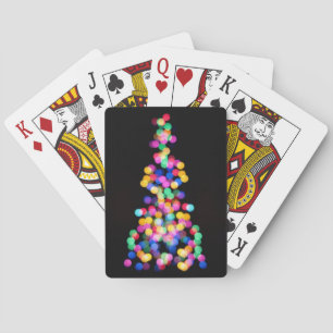 Blurred Christmas Lights Playing Cards