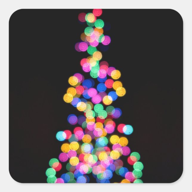 Blurred Christmas Lights Square Sticker (Front)