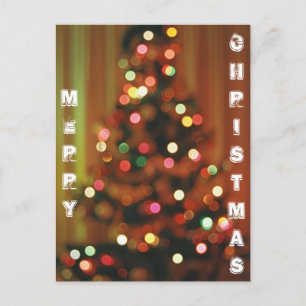 Blurred Christmas tree lights Postcard