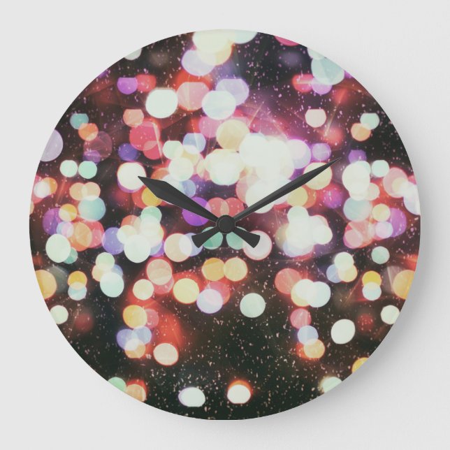 Blurred concert lights: defocused entertainment. large clock (Front)
