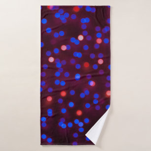 Blurred glittering christmas lights. Blurred abstr Bath Towel