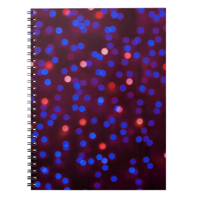 Blurred glittering christmas lights. Blurred abstr Notebook (Front)
