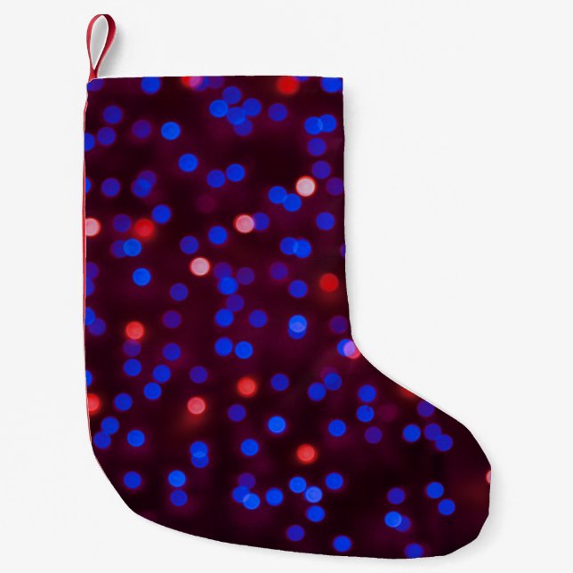 Blurred glittering christmas lights. Blurred abstr Small Christmas Stocking (Front)