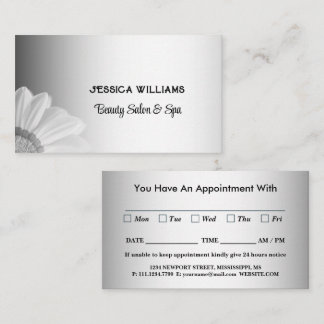 Blurred Grey Background Blurred Gerbera Flower Appointment Card