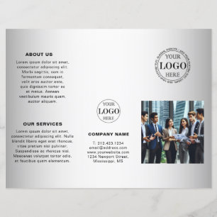 Blurred Grey Background Custom Logo Brochure