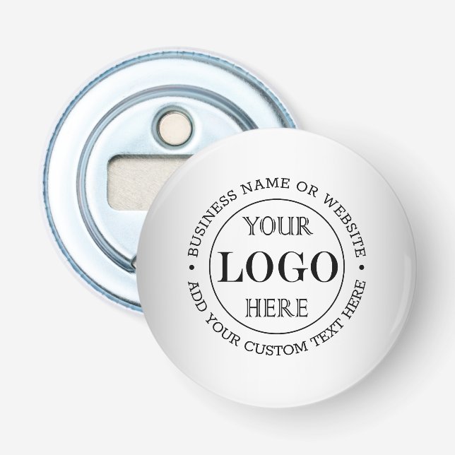 Blurred Grey Background Custom Logo Business Bottle Opener (Front)