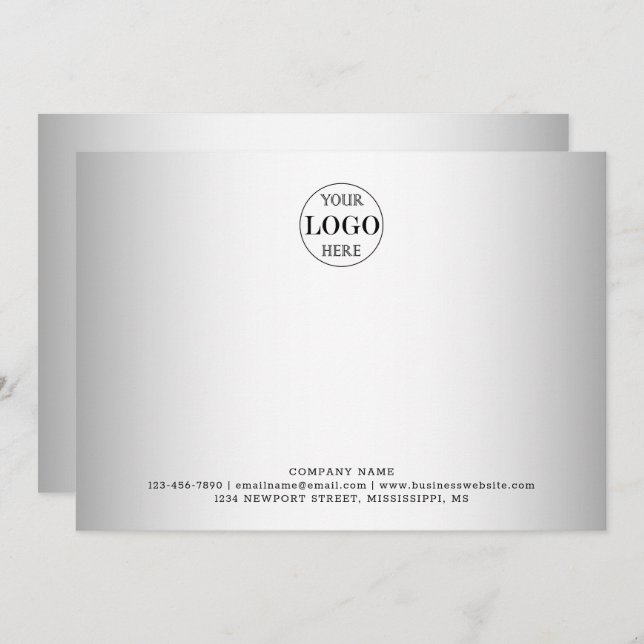 Blurred Grey Background Custom Logo Business Card (Front/Back)