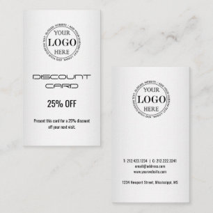 Blurred Grey Background Custom Logo Business Discount Card
