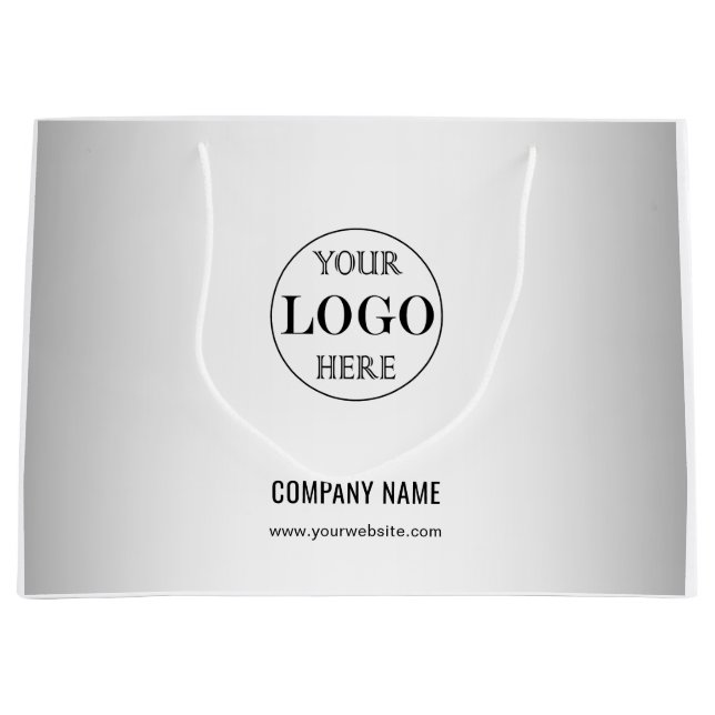 Blurred Grey Background Custom Logo Business Large Gift Bag (Front)
