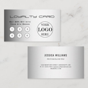 Blurred Grey Background Custom Logo Business Loyalty Card