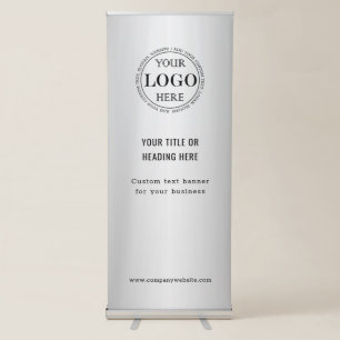 Blurred Grey Background Custom Logo Business Retractable Banner