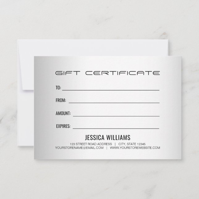 Blurred Grey Background Custom Logo Certificates (Back)