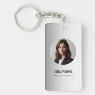 Blurred Grey Background Custom Logo  Key Ring