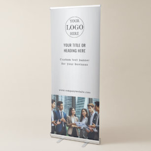 Blurred Grey Background Custom Logo Photo Business Retractable Banner