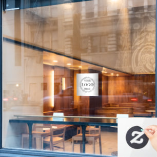 Blurred Grey Background Social Media Logo Business Window Cling