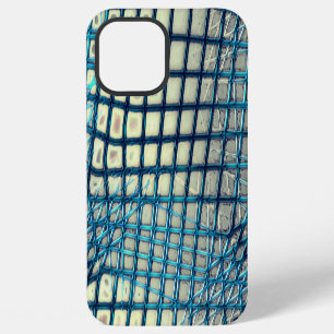 Blurred grey cyan similar to tangle of fishing net iPhone 12 pro max case