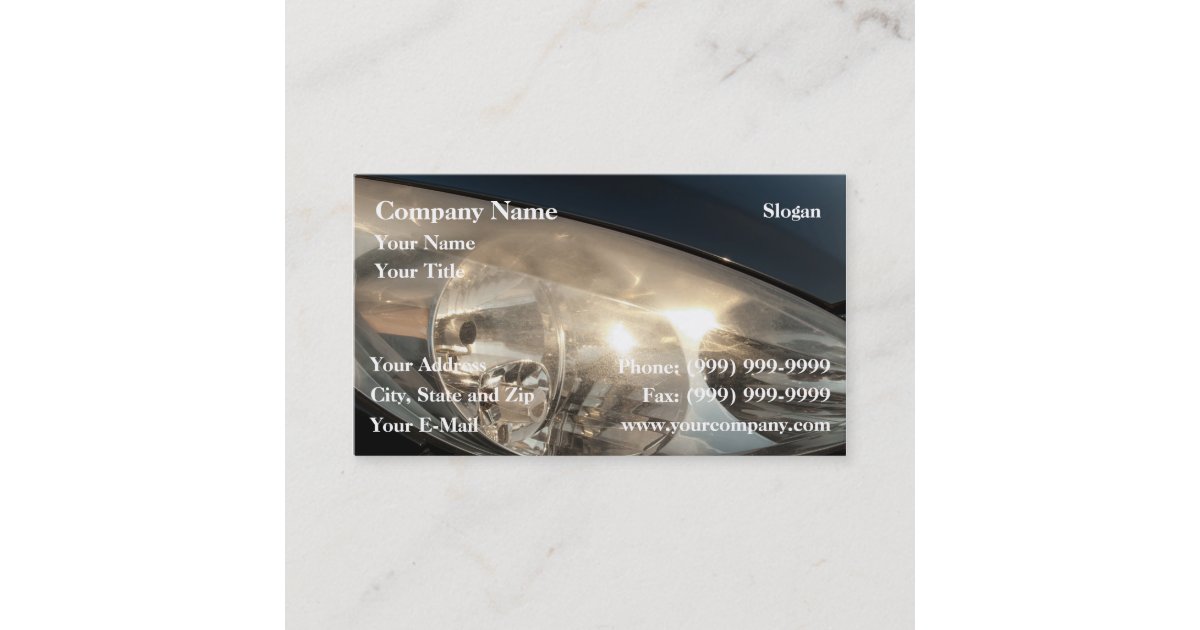 Blurred headlights business card Zazzle