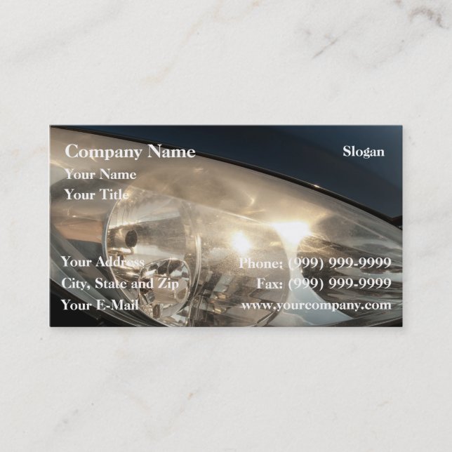 Blurred headlights business card (Front)