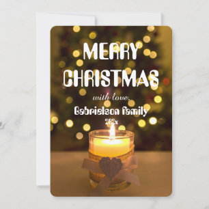 blurred light elegant family christmast customise holiday card